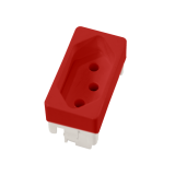 Módulo - Tomada 2P+T 20A Vermelha - Montreal  Dicompel